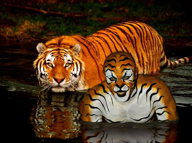 Fantasy Body Painting Artwork Tiger Body Painting