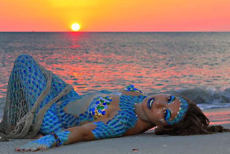 Florida Body Painter Body Painting in Tampa St Pete Clearwater Sarasota Mermaid Body Painting