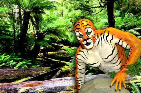 Fantasy Body Painting Artwork Tiger Body Painting